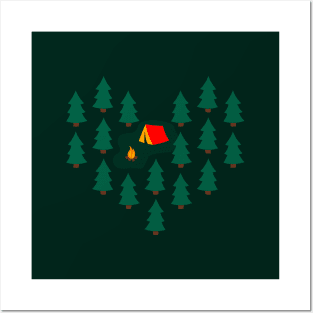 LOVE OF CAMPING - dark green Posters and Art